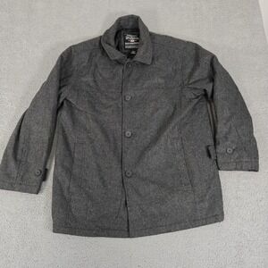 Steve &‎ Barry's Woolly Mammoth Jacket Mens Large Gray Wool Blend Quilted Lined